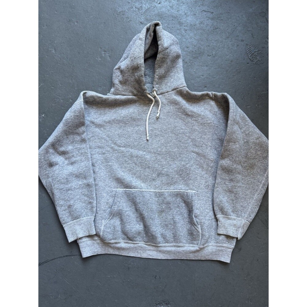 Vintage 60s Heather Gray 100% Cotton Hoodie